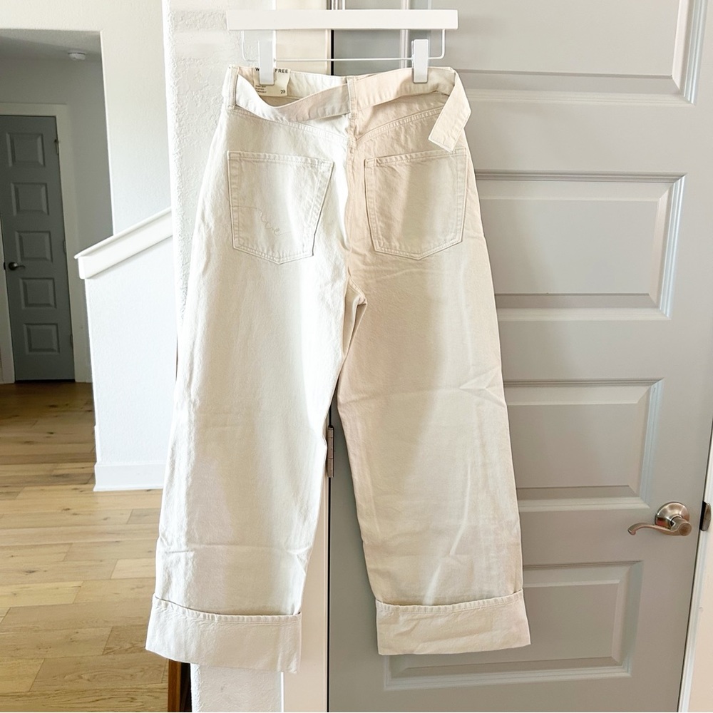 NWT Free People East Bay Cuffed Straight Belted Baggy Jeans - Picture 6 of 6